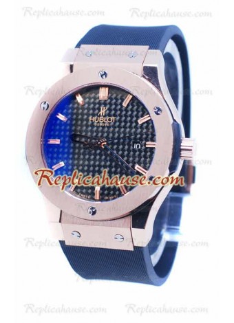 Hublot Classic Fusion Rose Gold Carbon Dial Wristwatch HUB-20110537