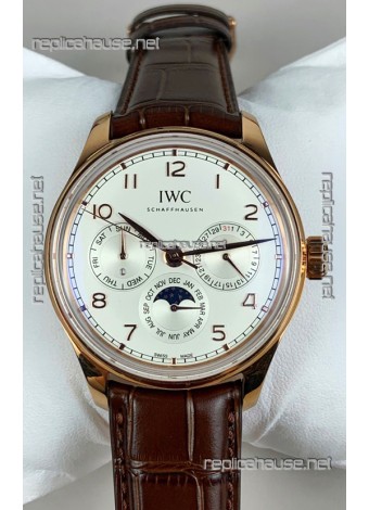 IWC Portuguese Perpetual Calendar Rose Gold Super Clone Watch 