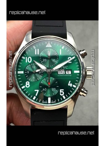 IWC PILOT'S Chronograph Green Dial Rubber Strap Super Clone Watch 