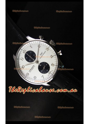 IWC Portuguese Chronograph Swiss Replica Watch in Steel Case - 1:1 Mirror Replica Edition