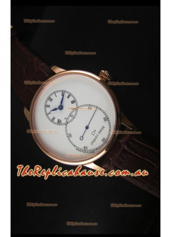 Jaquet Droz Grande Seconde Ivory Enamel Rose Gold Case Watch in White Dial