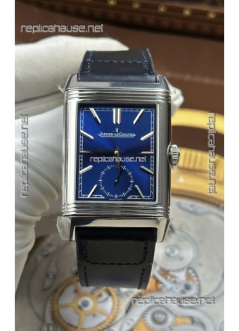 Jaeger LeCoultre Reverso Tribute Duoface Blue/Steel Dial Super Clone Watch 