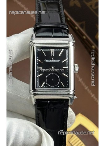 Jaeger LeCoultre Reverso Tribute Duoface Black/Steel Dial Super Clone Watch 