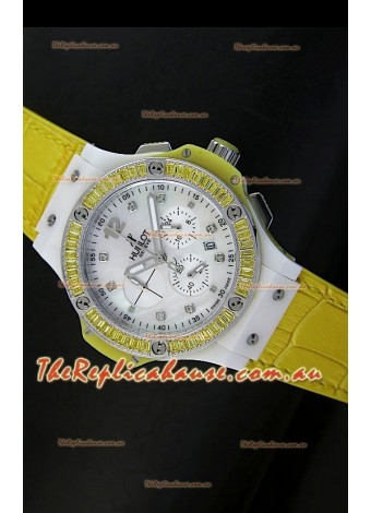 Hublot Big Bang 34MM Ladies Tutti Frutti Edition in Yellow Strap