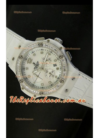 Hublot Big Bang 34MM Ladies Watch in Quartz Movement - White Dial/Strap