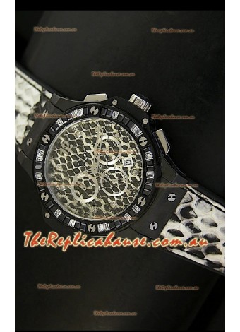 Hublot Big Bang White Zebra Bang Edition in Black PVD Case 34MM Watch