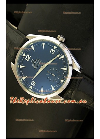Omega Seamaster Railmaster Japanese Replica Watch in Black Leather Strap