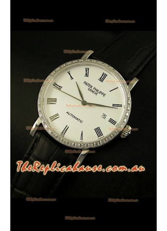 Patek Philippe Calatrava 5120 Swiss Replica Watch in Steel Casing - Roman Hours