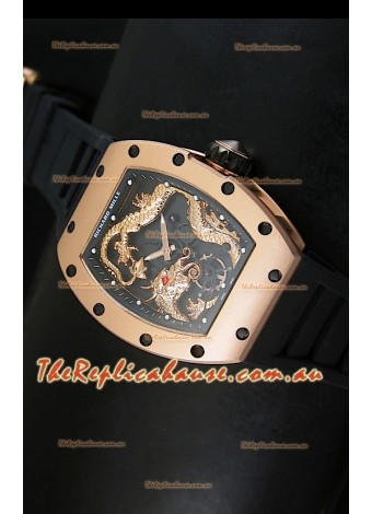Richard Mille RM057 Tourbillon Jackie Chan Swiss Replica Watch in Pink Gold