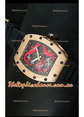 Richard Mille RM057 Tourbillon Jackie Chan Swiss Replica Watch in Pink Gold