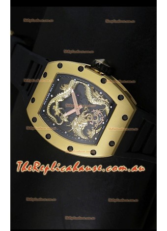 Richard Mille RM057 Tourbillon Jackie Chan Swiss Replica Watch in Yellow Gold