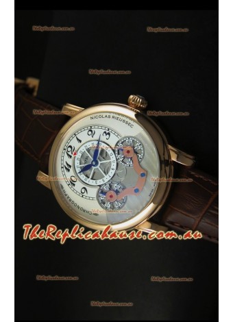 Mont Blanc Nicolas Riessec Rose Gold Case in White Dial