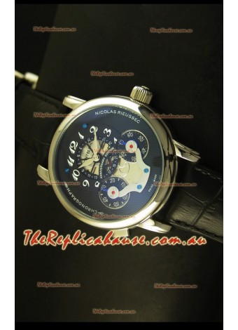 Mont Blanc Nicolas Riessec Stainless Steel Case in Black Dial
