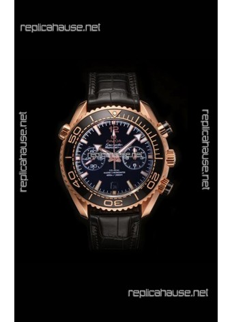 Omega Speedmaster Planet Ocean Rose Gold Black Dial Super Clone Watch 