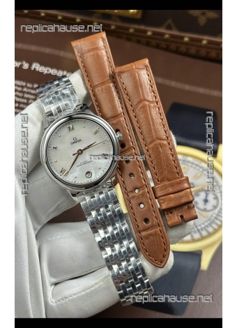 Omega De Ville Automatic 34MM Pearl Dial Steel Case Super Clone Watch 