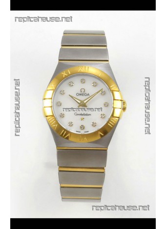 Omega Constellation 28MM Two Tone Yellow Gold Pearl Dial QUARTZ Super Clone Watch 