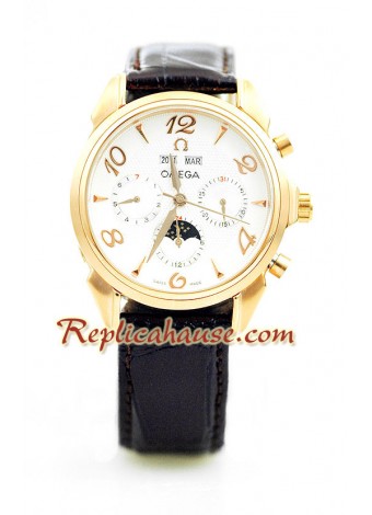 Omega Co-Axial Escapement Edition Leather Wristwatch OMEG50