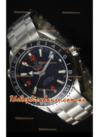 Omega Planet Ocean GMT Black Swiss Replica Watch - 1:1 Ultimate Mirror Edition