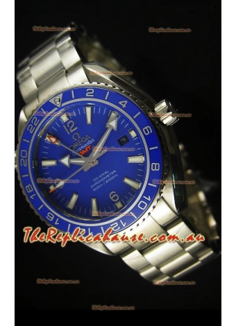 Omega Planet Ocean GMT Blue Swiss Replica Watch - 1:1 Ultimate Mirror Edition