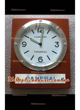 Panerai PAM255 Teak Wood Wall Clock Black Dial - 1:1 Mirror Replica