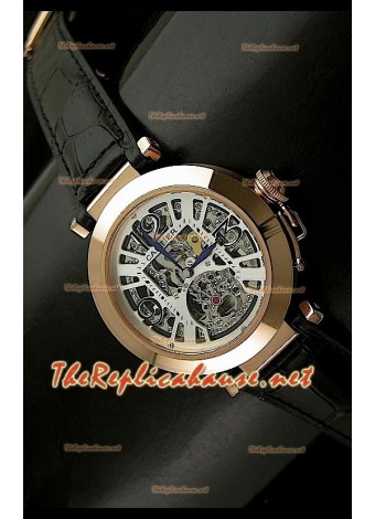Cartier Pasha Ladies Skeleton Dial Watch in Gold