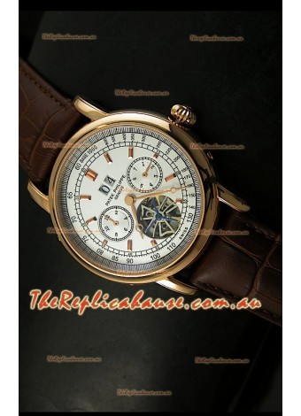 Patek Philippe Complications Tourbillon Japanese Replica Watch in Pink Gold