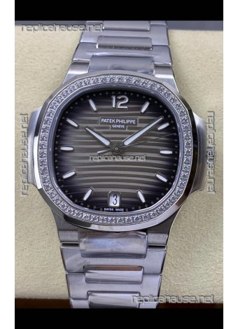 Patek Philippe Nautilus 7118 35MM Grey Dial Diamonds Super Clone Watch 