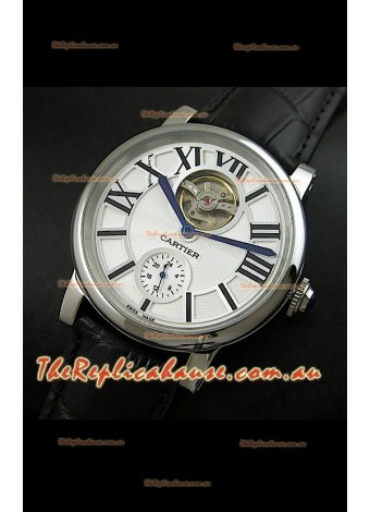 Ballon De Cartier Flying Tourbillon Japanese Replica Watch - Black Strap