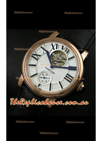 Ballon De Cartier Flying Tourbillon Japanese Replica Watch - Pink Gold Case