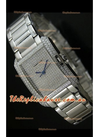 Cartier Tank Anglaise Ladies Replica Watch in Steel Case/Strap