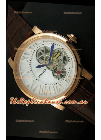 Rotonde De Cartier Cadran Love Japanese Replica Watch - Yellow Gold Case