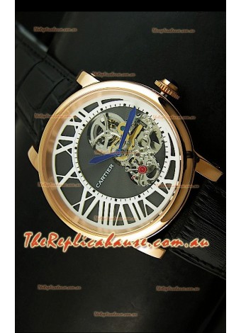 Rotonde De Cartier Cadran Love Japanese Replica Watch - Yellow Gold Case