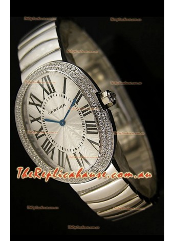 Cartier Baignoire Japanese Replica Watch with Diamonds Bezel