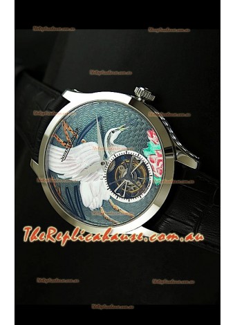 Jaeger LeCoultre Porcelain Crane Flying Tourbillon Watch - MIRROR REPLICA