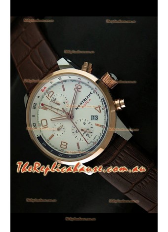 Mont Blanc UTC Japanese Replica Watch in Gold Bezel
