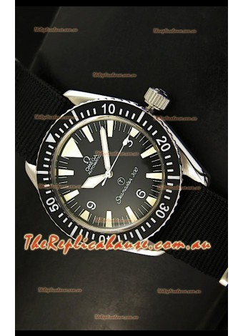 Omega Seamaster 300 R-Navy Black Dial Swiss Watch with Navy Strap