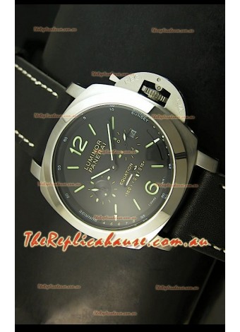 Panerai PAM365 L’Astronomo Luminor 1950 GMT Equation of Time Watch Black Dial Steel