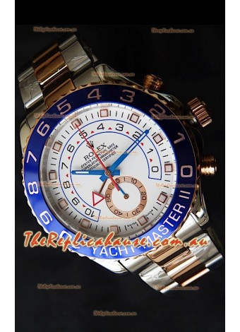 Rolex Replica Yachtmaster II Swiss Watch Two Tone Rose Gold - 1:1 Mirror Replica Watch