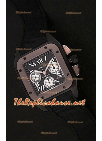 Cartier Santos 100 XL Chronograph Carbon/Titanium Swiss Watch - 1:1 Mirror Replica