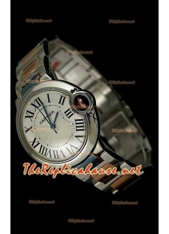 Ballon De Cartier Swiss Replica Watch - Mid Sized Two Tone Watch - 38MM
