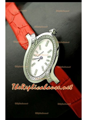 Delices De Cartier Ladies Replica Watchin Red Strap