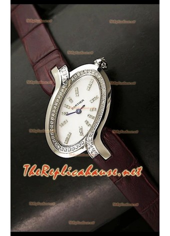 Delices De Cartier Ladies Replica Watchin Brown Strap