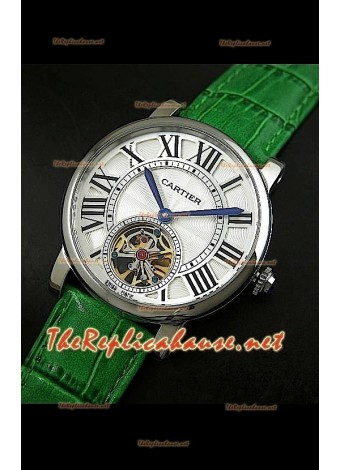 Cartier Calibre Japanese Tourbillon Green Strap Watch