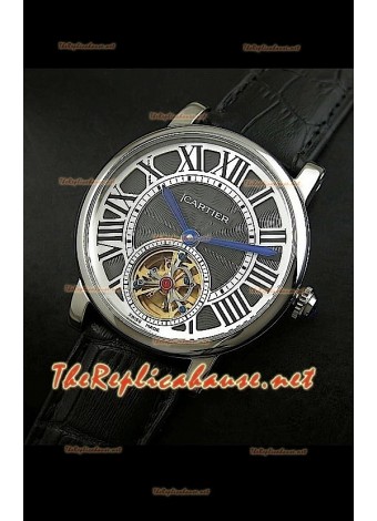 Cartier Calibre Japanese Tourbillon Black Strap Watch