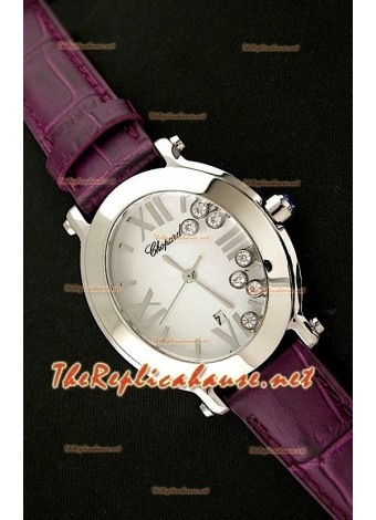 Chopard Happy Sport Ladies Japanese Watch in Purple Leather Strap