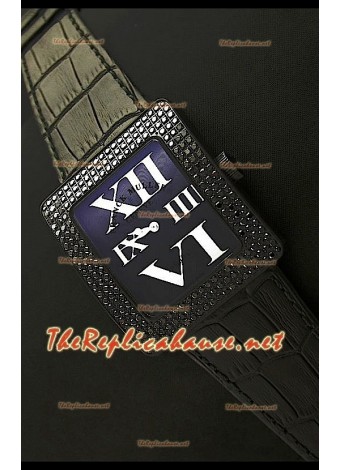 Franck Muller Infinity Ladies Replica Watch in PVD Casing and Black Diamonds