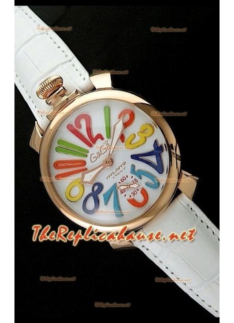 GaGa Milano Manuale Watch in Pink Gold Casing - 48MM