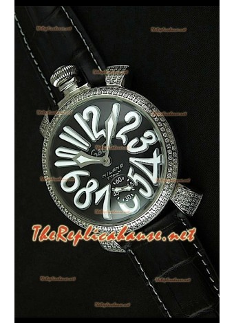 GaGa Milano Manuale Japanese Watch Black Dial