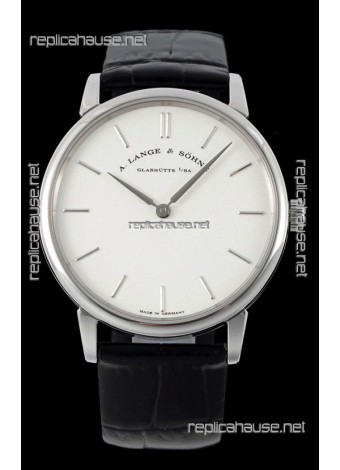 A.Lange & Sohne Saxonia Thin Swiss Replica Watch Steel Case White Dial