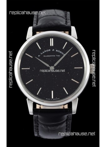 A.Lange & Sohne Saxonia Thin Swiss Replica Watch Steel Case Black Dial